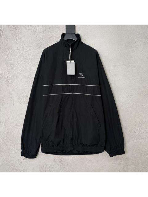 BALENCIAGA Balenciaga Black Double Hook Embroidered Logo Zip-Up Jacket