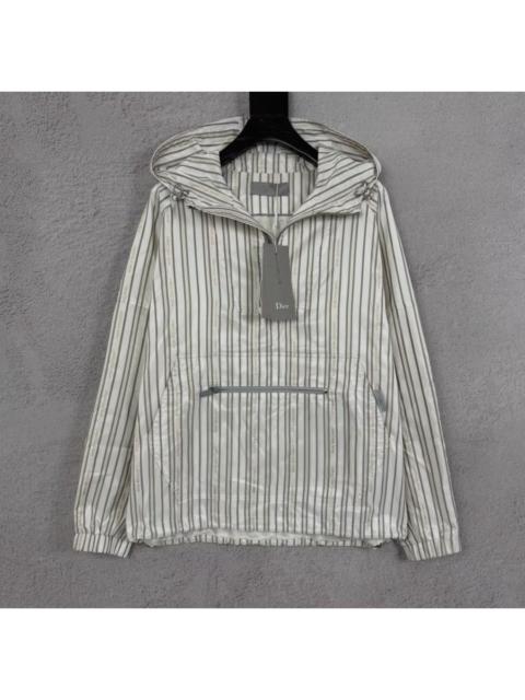 Dior Christian Dior striped half-zip hooded jacket