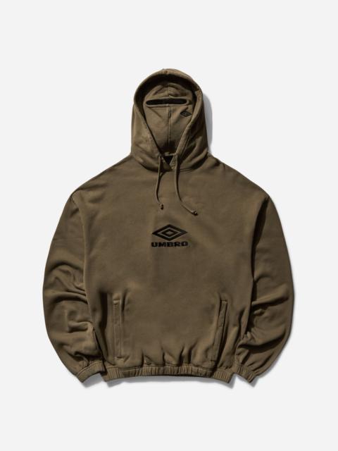 umbro Men's Logo Masked Hoodie Army Green