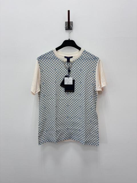 Louis Vuitton Louis Vuitton SS24 Blue And White Checkered Chain Short Sleeve T-Shirt