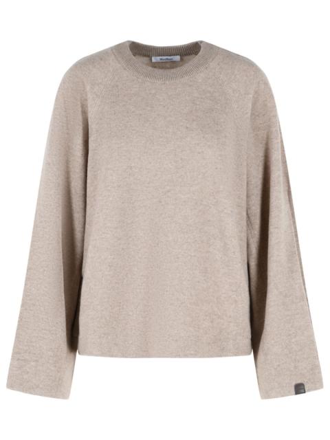 Max Mara Max Mara 'Aere' Sweatshirt In Cashmere And Beige Virgin Wool Women