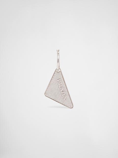 Prada Crystal Logo Jewels right earring