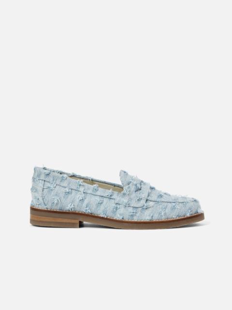 DUKE + DEXTER Wilde Blue Punched Denim Penny Loafer - Women's