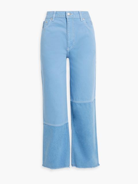GANNI Frayed high-rise straight-leg jeans
