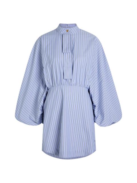Zimmermann Zimmermann Drawstring Striped Woven Mini Shirt Dress