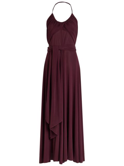 Alaïa Alaïa Draped Stretch-mesh Maxi Dress