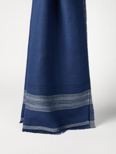 Brunello Cucinelli Embroidered linen scarf
