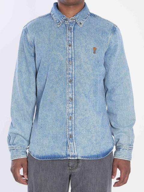 AMI Paris Ami Paris Men Ami De Coeur Denim Shirt