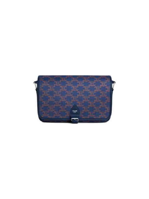 CELINE CELINE Small Folco Messenger In Triomphe Canvas/Calfskin 'Deep Navy'