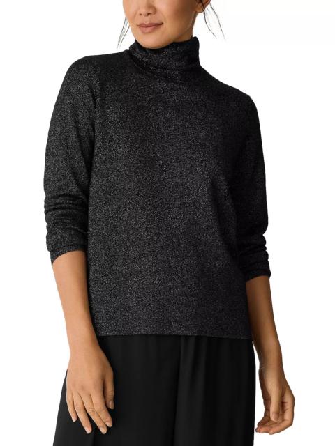 EILEEN FISHER Wool Lurex Turtleneck Sweater