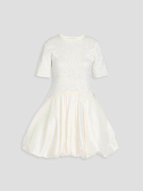 SIMKHAI Kenz sequin-embellished knit-paneled taffeta mini dress