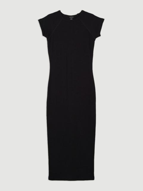 KAREN MILLEN Compact Jersey Rib Cap Sleeve Maxi Dress