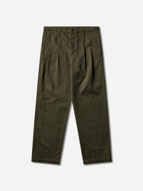 C.P. Company Men's Cotton Gabardine Loose Chino Pants Ivy Green
