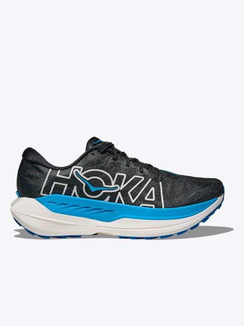 HOKA Women's Rocket X Trail Shoes in Black/Skyward Blue