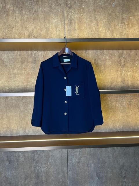 SAINT LAURENT Yves Saint Laurent YSL Navy Wool Jacket