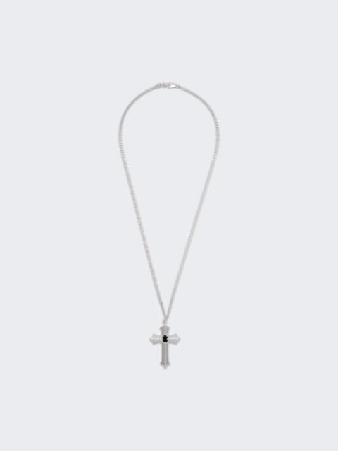 MISBHV Stone Cross Necklace Silver