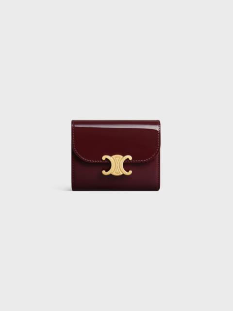CELINE Small Flap Wallet TRIOMPHE IN PATENT CALFSKIN