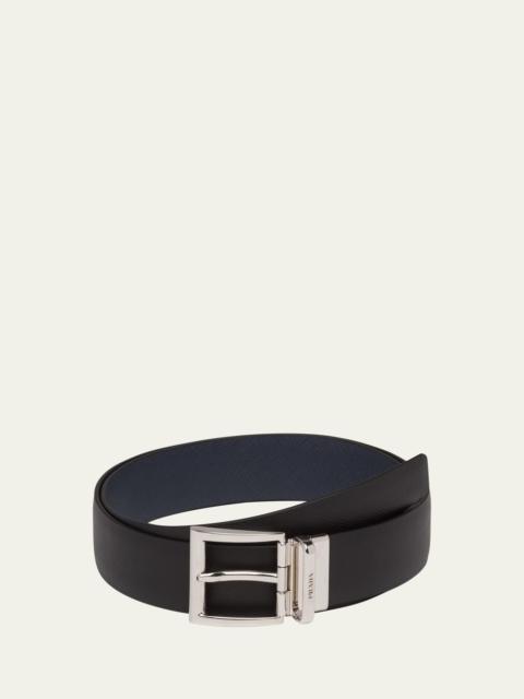 Prada Men's Reversible Saffiano Dress Belt