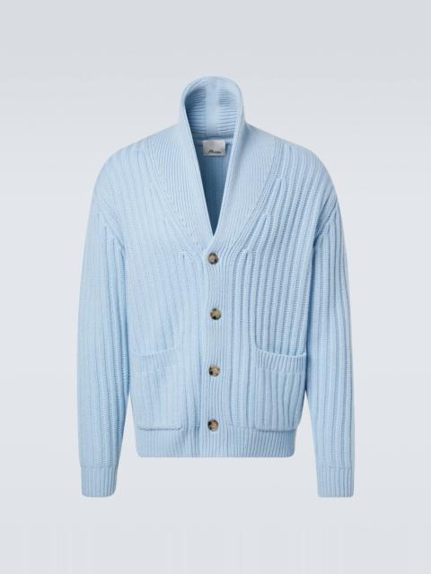 Allude Ribbed-knit wool and cashmere cardigan