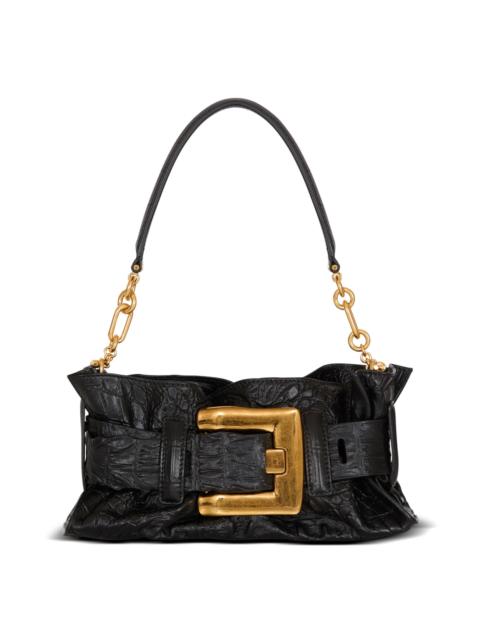 Balmain Balmain Mini Anthem bag in embossed crocodile-print calfskin in Black at Nordstrom
