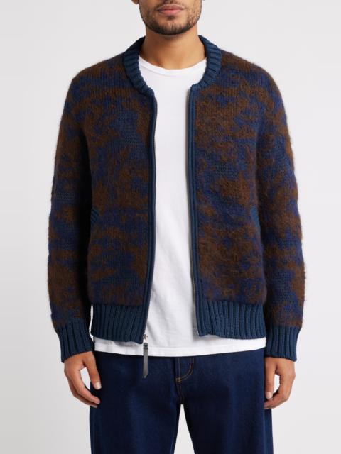 Corridor Corridor Jacquard Zip Sweater in Navy at Nordstrom