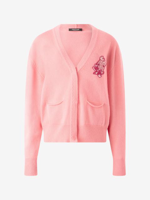 Roberto Cavalli Cardigan With Mirror Snake Monogram