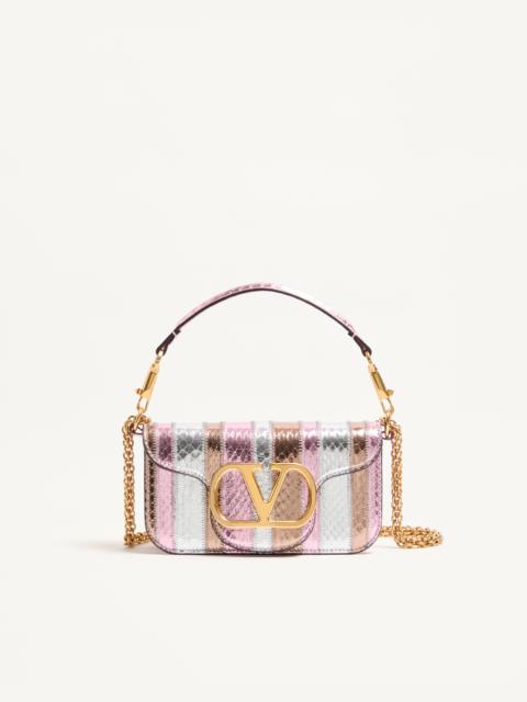 Valentino VALENTINO GARAVANI LOCÒ SMALL SHOULDER BAG IN LAMINATED ELAPHE