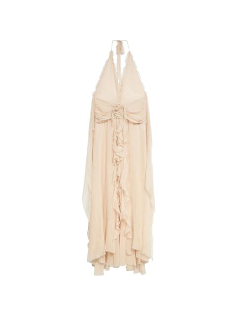 Blumarine Blumarine Ruffled Flower Long Dress