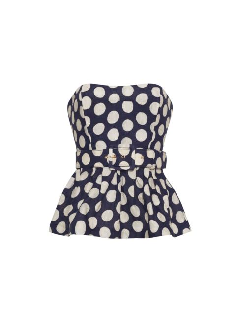 Cara Cara Tilda Top
A Sleek Peplum Strapless Top