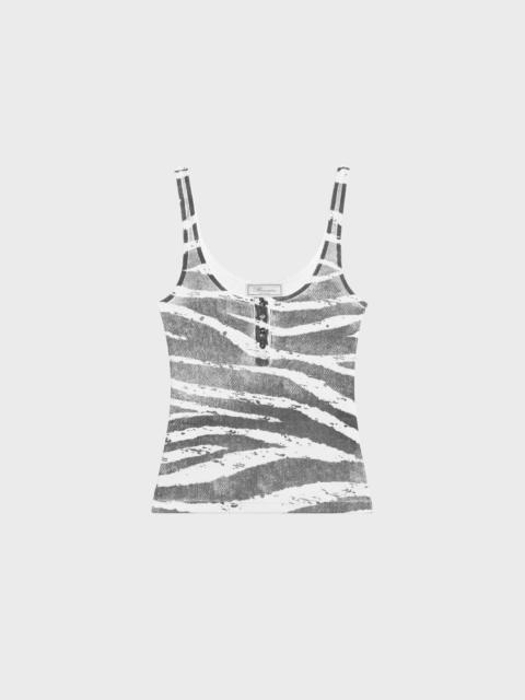Blumarine ZEBRA-PRINT RIBBED TOP