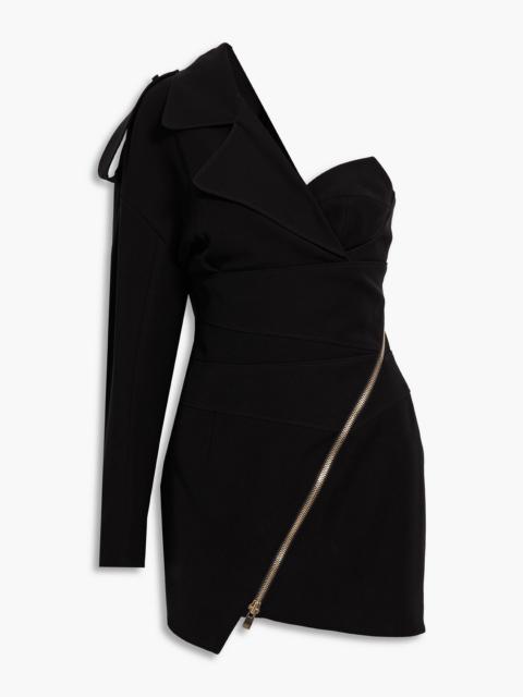 ALEXANDRE VAUTHIER One-sleeve zip-detailed crepe mini dress