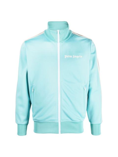 Palm Angels logo-print zip-up track jacket