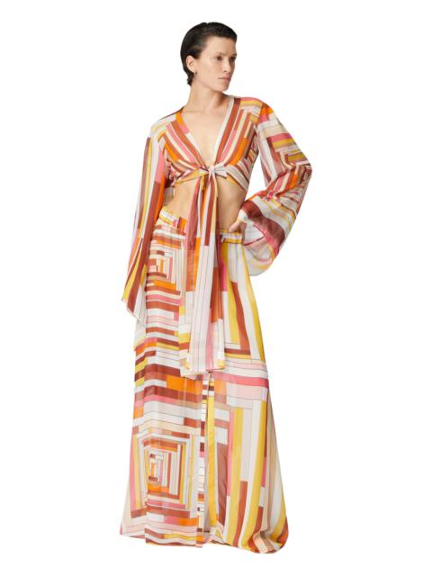 Missoni Missoni Long Covered Up Skirt In Printed Silk With Front Closure in Multicoloured at Nordstrom