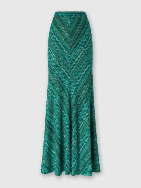 Missoni Long flared zig zag skirt with sequins