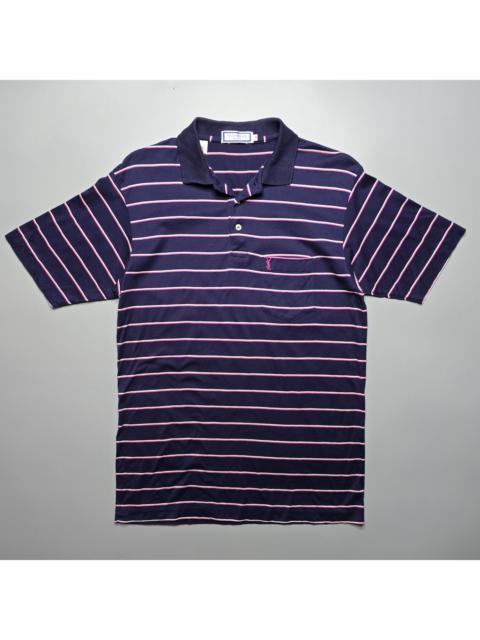 SAINT LAURENT Yves Saint Laurent - Vintage Striped Pocket Polo Shirt