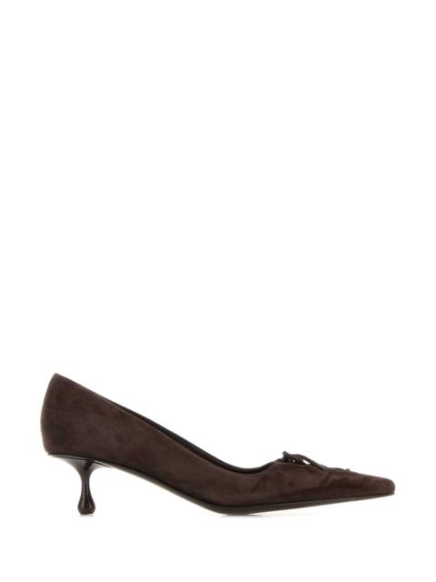 JIMMY CHOO Jimmy Choo Women Dark Brown Suede Scarlett 50 Pumps