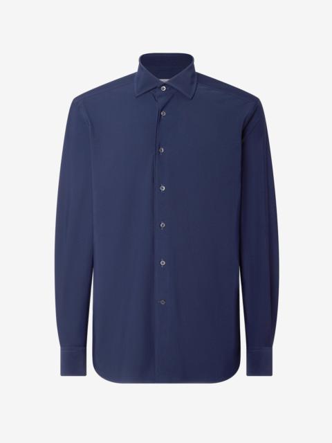 CORNELIANI Blue bi-elastic fabric shirt