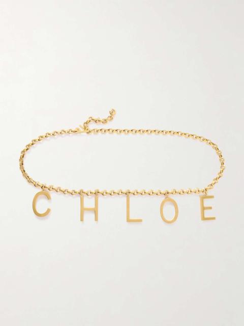 Embellished gold-tone chain belt Gold