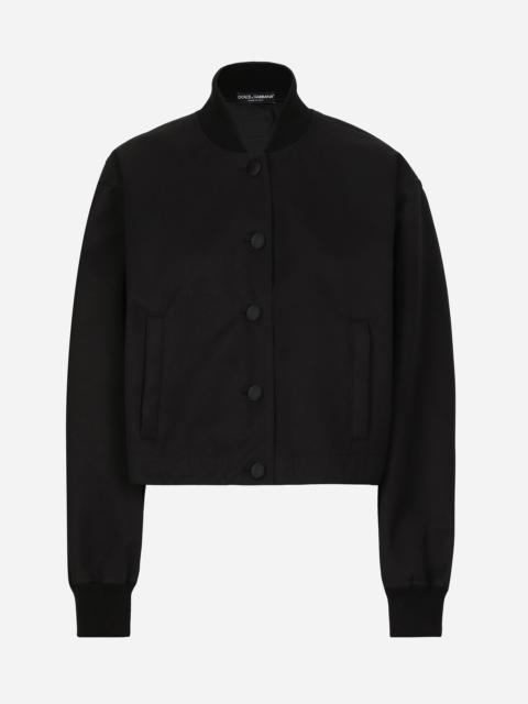 Dolce & Gabbana Gabardine bomber jacket, waxed on reverse, with branded tag