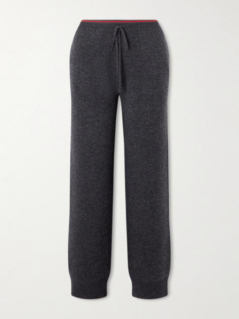 GUCCI Striped Wool-blend Straight-leg Track Pants