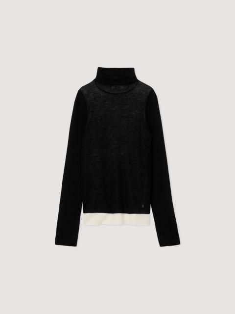 Sandro LAYERED TURTLENECK SWEATER