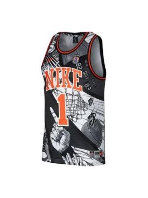 Nike Nike Dri-Fit High School League Comics Basketball Vest Jersey Men's Black CI9081-010