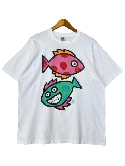Other Designers Vintage 90s Fish Funny Art Cartoon Short Sleeve Tees