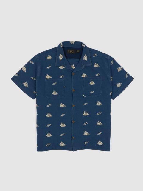 RRL by Ralph Lauren Double RL Short Sleeve Indigo Short Sleeve Camp Shirt