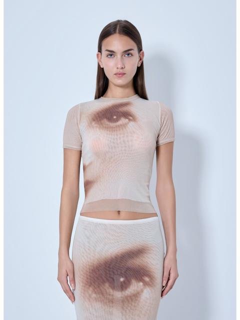 Jean Paul Gaultier Jean Paul Gaultier Women Mesh Face-Print Baby T-Shirt