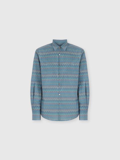 Missoni Poplin Cotton Shirt with Zigzag Pattern