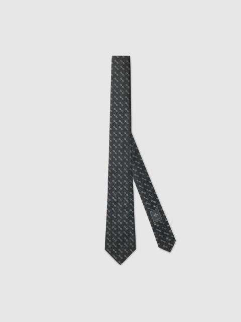 GUCCI Horsebit silk jacquard tie