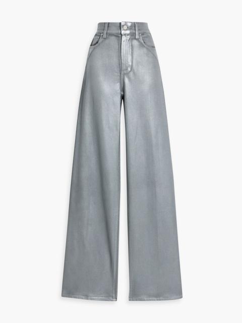 Other Designers Sasha metallic high-rise wide-leg jeans