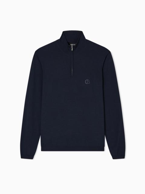 GIORGIO ARMANI VIRGIN-WOOL MOCK-NECK JUMPER