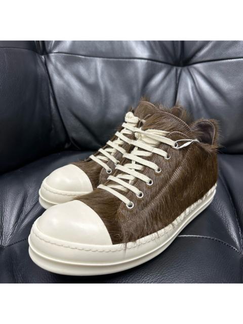 Rick Owens Rick Owens Brown Mohair Low-Top Sneakers
